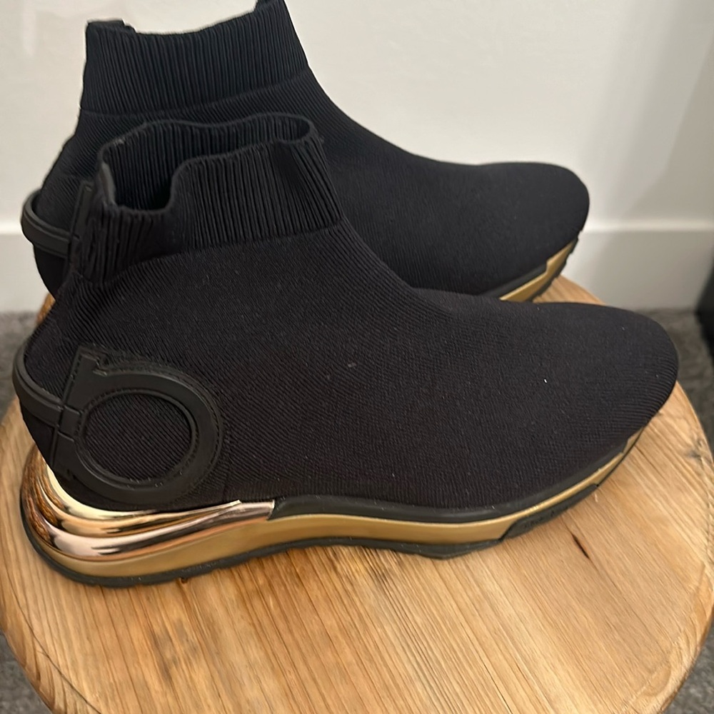 Authentic Ferragamo Sock Sneakers in Black